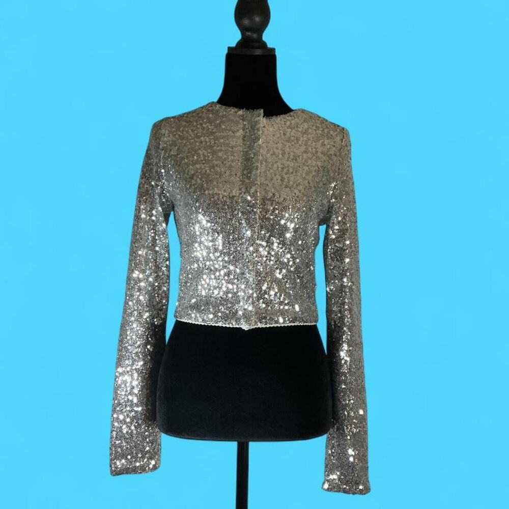 Good american by khloe kardashian sequin cropped jacket